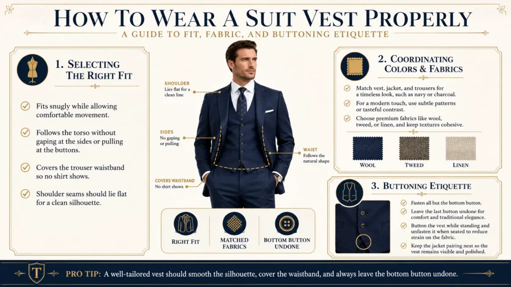Guide to wearing a suit vest properly